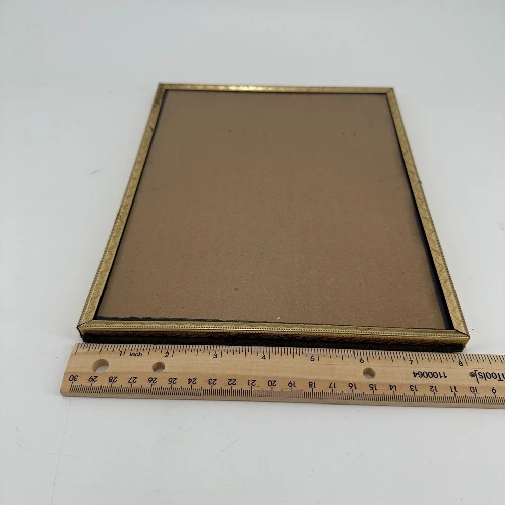 Vintage Brass 8x10 Picture Frame - Metal Tabletop Display MCM